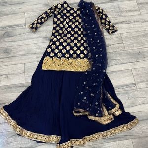 Punjabi Navy Plazzo Suit